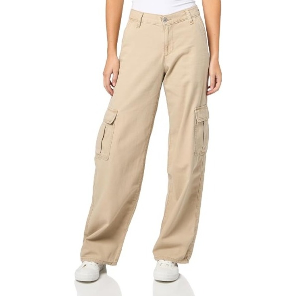 Levis Superlow Cargo Pants Tan Khaki Straight Leg Low Rise Utility 27
